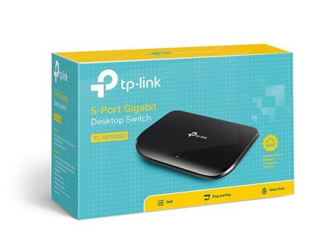 TP-LINK Switch TL-SG1005D Unmanaged, Desktop, 1 Gbps (RJ-45) ports quantity 5, Power supply type External, Plastic case