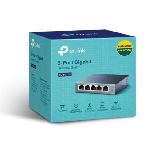 TP-LINK Switch TL-SG105 Unmanaged, Desktop, 1 Gbps (RJ-45) ports quantity 5, Power supply type External TP-LINK Switch TL-SG105 Unmanaged, Desktop, 1 Gbps (RJ-45) ports quantity 5, Power supply type External