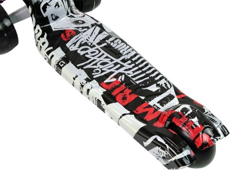 Hulajnoga Trójkołowa Świecące Koła Biała Kolorowa Graffiti Hulajnoga Trójkołowa Świecące Koła Biała Kolorowa Graffiti