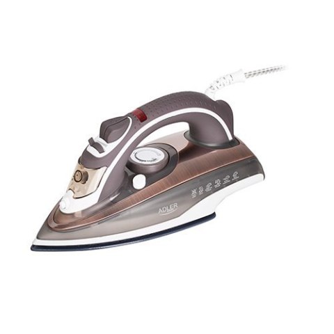 Adler Iron AD 5030 Steam Iron, 3000 W, Water tank capacity 310 ml, Continuous steam 20 g/min, Brown Adler Iron AD 5030 Steam Iron, 3000 W, Water tank capacity 310 ml, Continuous steam 20 g/min, Brown