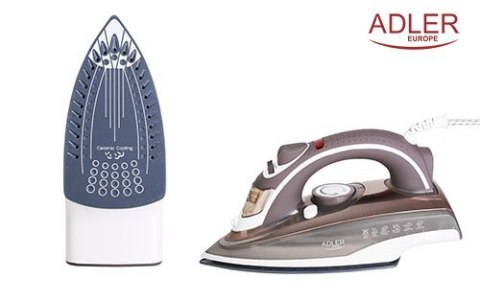 Adler Iron AD 5030 Steam Iron, 3000 W, Water tank capacity 310 ml, Continuous steam 20 g/min, Brown Adler Iron AD 5030 Steam Iron, 3000 W, Water tank capacity 310 ml, Continuous steam 20 g/min, Brown