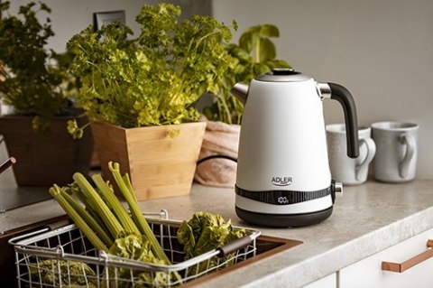 Adler Kettle AD 1295w Electric, 2200 W, 1.7 L, Stainless steel, 360° rotational base, White Adler Kettle AD 1295w Electric, 2200 W, 1.7 L, Stainless steel, 360° rotational base, White