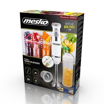 Mesko Blender MS 4624 Hand Blender, 1000 W, Number of speeds Variable, Turbo mode, White Mesko Blender MS 4624 Hand Blender, 1000 W, Number of speeds Variable, Turbo mode, White