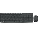 Logitech MK235 Wireless Keyboard and mouse pack, Wireless, Mouse included, Batteries included, Black, US International, 475 g