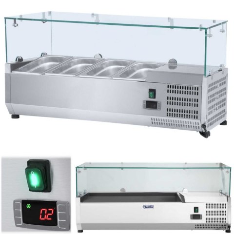 Nadstawa chłodnicza ze szklaną osłoną 3x GN1/3 i 1x GN1/2 120cm Nadstawa chłodnicza ze szklaną osłoną 3x GN1/3 i 1x GN1/2 120cm