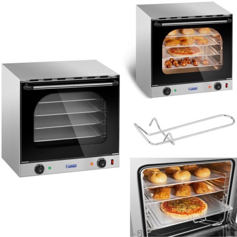 Piec piekarnik konwekcyjny 4-poziomowy 2400 W + 4 x Tacka Piec piekarnik konwekcyjny 4-poziomowy 2400 W + 4 x Tacka