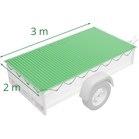 Siatka transportowa zabezpieczająca ładunek na przyczepkę drobne oczka 2 x 3 m zielona Siatka transportowa zabezpieczająca ładunek na przyczepkę drobne oczka 2 x 3 m zielona