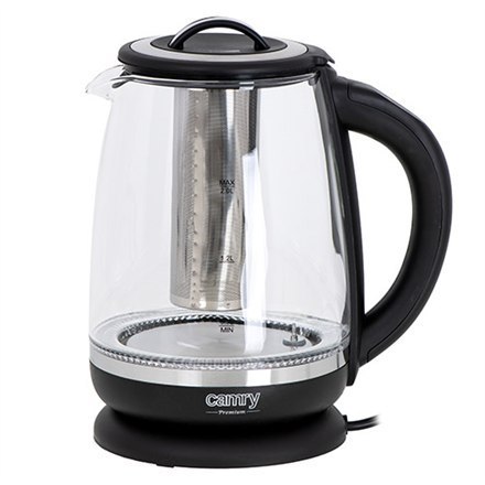 Camry Kettle CR 1290 Standard, 2200 W, 2 L, Plastic/glass, Black/Transparent, 360° rotational base Camry Kettle CR 1290 Standard, 2200 W, 2 L, Plastic/glass, Black/Transparent, 360° rotational base