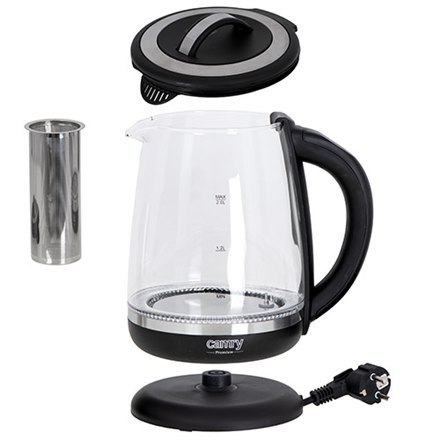 Camry Kettle CR 1290 Standard, 2200 W, 2 L, Plastic/glass, Black/Transparent, 360° rotational base Camry Kettle CR 1290 Standard, 2200 W, 2 L, Plastic/glass, Black/Transparent, 360° rotational base