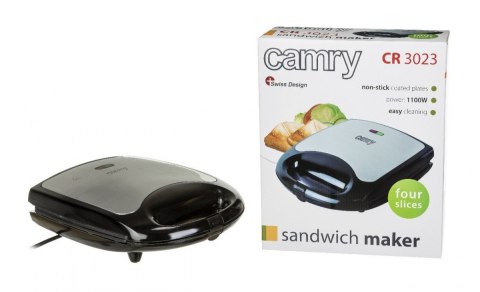 Camry Sandwich maker XL CR 3023 1500 W, Number of plates 1, Number of pastry 4, Black Camry Sandwich maker XL CR 3023 1500 W, Number of plates 1, Number of pastry 4, Black