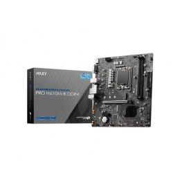 MSI 	PRO H610M-B DDR4 Processor family Intel, Processor socket LGA1700, DDR4 DIMM, Memory slots 2, Supported hard disk drive in
