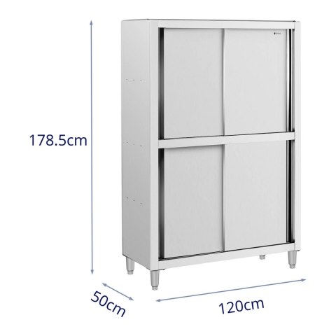 Szafa gastronomiczna magazynowa ze stali nierdzewnej drzwi suwane 120 kg 120 x 50 x 180 cm Szafa gastronomiczna magazynowa ze stali nierdzewnej drzwi suwane 120 kg 120 x 50 x 180 cm