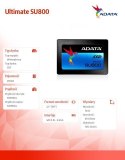 ADATA Ultimate SU800 256 GB, SSD form factor 2.5", SSD interface SATA, Read speed 560 MB/s, Write speed 520 MB/s