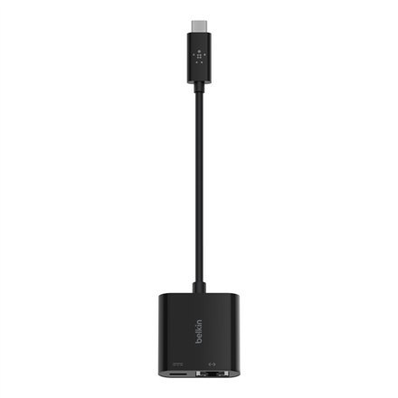 Belkin USB-C to Ethernet + Charge Adapter INC001btBK 60 W, Black Belkin USB-C to Ethernet + Charge Adapter INC001btBK 60 W, Black