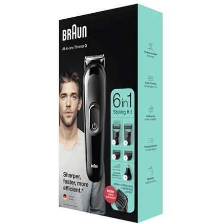 Braun All-in-one trimmer MGK3320 Cordless, Number of length steps 13, Black Braun All-in-one trimmer MGK3320 Cordless, Number of length steps 13, Black