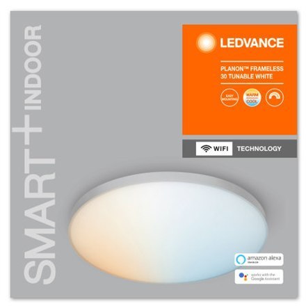 Ledvance SMART+ WiFi Planon Frameless Round Tunable White 20W 110° 3000-6500K 300mm, White
