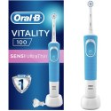 Oral-B Electric Toothbrush D100.413.1 Vitality 100 Sensitive Rechargeable, For adults, Number of brush heads included 1, Blue/Wh