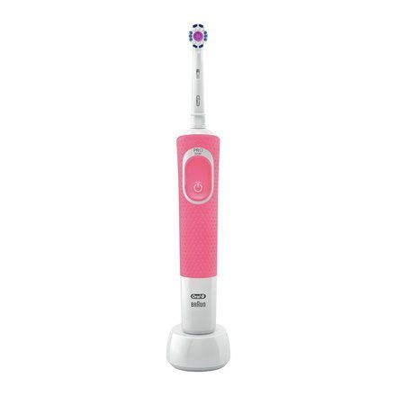 Oral-B Electric Toothbrush D100.413.1 Vitality Pink 3DW Rechargeable, For adults, Number of brush heads included 1, Number of te Oral-B Electric Toothbrush D100.413.1 Vitality Pink 3DW Rechargeable, For adults, Number of brush heads included 1, Number of te