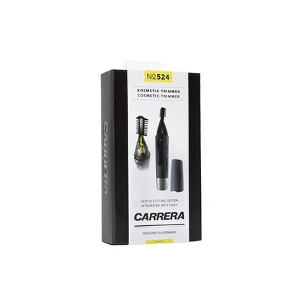 Carrera Trimmer No. 524 Hair Cosmetic Trimmer, Wet & Dry, Step precise 0,4 mm, Cutting length 0.4 mm, eyebrow trimming attachmen