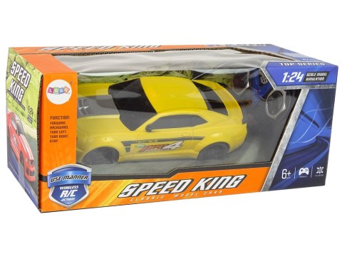 Sportowe Szybkie Auto Zdalnie Sterowane R/C Żółte 1:24 Speed King Sportowe Szybkie Auto Zdalnie Sterowane R/C Żółte 1:24 Speed King