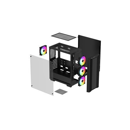 Deepcool CC560 with 4pcs ARGB Fans Black, Mid-Tower, Power supply included No Deepcool CC560 with 4pcs ARGB Fans Black, Mid-Tower, Power supply included No