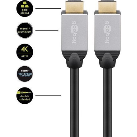 Goobay 75053 HighSpeed HDMI™ connection cable with Ethernet, 1m Goobay 75053 HighSpeed HDMI™ connection cable with Ethernet, 1m