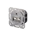 Digitus CAT 6A Class EA network outlet,shielded,2xRJ45,LSA pure white, flush mount, horizontal cable install.