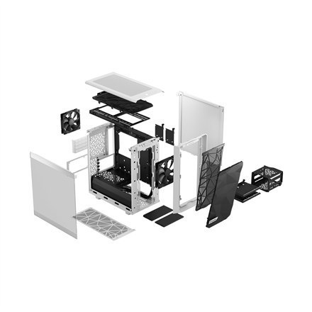 Fractal Design Meshify 2 Mini White TG clear tint, mATX, Power supply included No Fractal Design Meshify 2 Mini White TG clear tint, mATX, Power supply included No