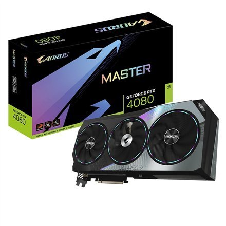 Gigabyte GV-N4080AORUS M-16GD 1.0 NVIDIA, 16 GB, GeForce RTX 4080, GDDR6X, PCI-E 4.0, HDMI ports quantity 1, Memory clock speed Gigabyte GV-N4080AORUS M-16GD 1.0 NVIDIA, 16 GB, GeForce RTX 4080, GDDR6X, PCI-E 4.0, HDMI ports quantity 1, Memory clock speed