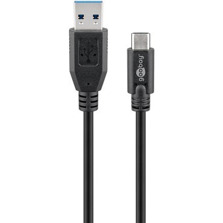 Goobay Sync & Charge Super Speed 73141 3 m, Black, USB 3.0 type A (male), USB -C Goobay Sync & Charge Super Speed 73141 3 m, Black, USB 3.0 type A (male), USB -C