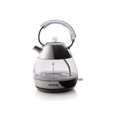 Gorenje Kettle K17GPD Electric, 2200 W, 1.7 L, Glass/Stainless steel, 360° rotational base, Stainless Steel