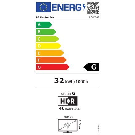 LG Monitor with VESA DisplayHDR 27UP600-W 27 ", IPS, UHD, 3840 x 2160 pixels, 16:9, 5 ms, 400 cd/m², Black/Silver, Headphone Out LG Monitor with VESA DisplayHDR 27UP600-W 27 ", IPS, UHD, 3840 x 2160 pixels, 16:9, 5 ms, 400 cd/m², Black/Silver, Headphone Out