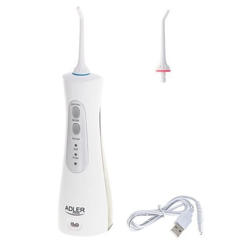 Adler Travel Oral Irrigator AD 2176 Oral irrigator, 150 ml, Number of heads 2, White, Number of teeth brushing modes 3 Adler Travel Oral Irrigator AD 2176 Oral irrigator, 150 ml, Number of heads 2, White, Number of teeth brushing modes 3