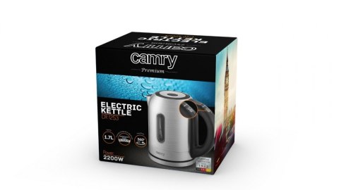 Camry Kettle CR 1253 With electronic control, 2200 W, 1.7 L, Stainless steel, Stainless steel, 360° rotational base Camry Kettle CR 1253 With electronic control, 2200 W, 1.7 L, Stainless steel, Stainless steel, 360° rotational base