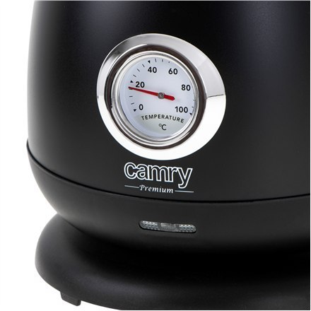 Camry Kettle with a thermometer CR 1344 Electric, 2200 W, 1.7 L, Stainless steel, 360° rotational base, Black Camry Kettle with a thermometer CR 1344 Electric, 2200 W, 1.7 L, Stainless steel, 360° rotational base, Black