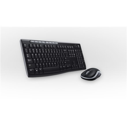 Logitech MK270 Wireless Keyboard+Mouse, Black, Silver, Mouse included, English, Numeric keypad, USB
