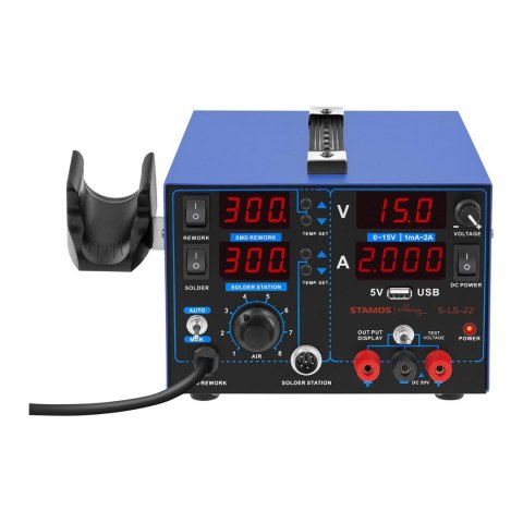 Profesjonalna stacja lutownicza z lampą powiększającą 3w1 USB Stamos Soldering S-LS-22 Profesjonalna stacja lutownicza z lampą powiększającą 3w1 USB Stamos Soldering S-LS-22