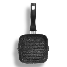 Stoneline Square Griddle Pan 21998 Grill, Diameter 16 cm, Suitable for induction hob, Fixed handle, Black