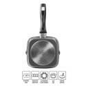 Stoneline Square Griddle Pan 21998 Grill, Diameter 16 cm, Suitable for induction hob, Fixed handle, Black