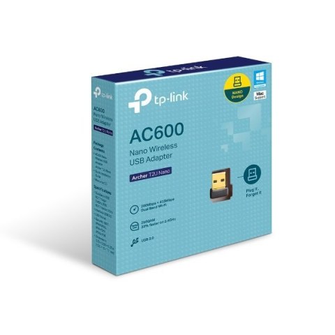 TP-LINK Dual Band USB 2.0 Adapter Archer T2U Nano 2.4GHz/5GHz, 802.11ac, 200+433 Mbps TP-LINK Dual Band USB 2.0 Adapter Archer T2U Nano 2.4GHz/5GHz, 802.11ac, 200+433 Mbps