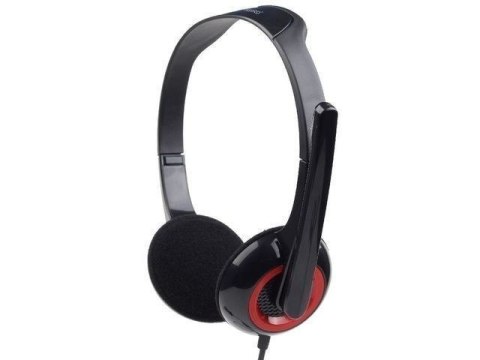 Gembird MHS-002 Stereo headset 3.5 mm, Black/Red, Built-in microphone Gembird MHS-002 Stereo headset 3.5 mm, Black/Red, Built-in microphone