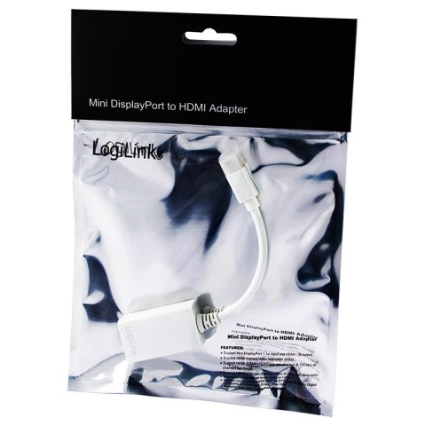 Logilink Adapter Mini DisplayPort to HDMI with Audio: HDMI A, Mini DisplayPort Logilink Adapter Mini DisplayPort to HDMI with Audio: HDMI A, Mini DisplayPort