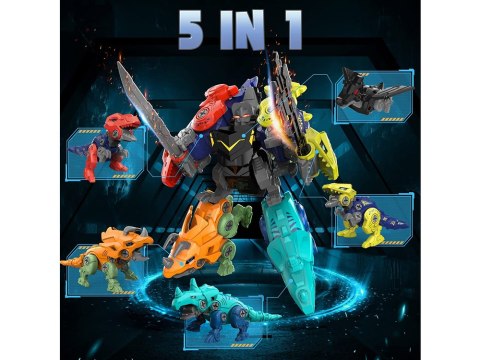 Zestaw Konstrukcyjny Dinozaury 5w1 Zbuduj Dinozaura DIY Zestaw Konstrukcyjny Dinozaury 5w1 Zbuduj Dinozaura DIY