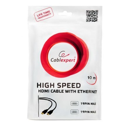 Cablexpert HDMI High speed male-male cable, 10 m, bulk package Cablexpert Cablexpert HDMI High speed male-male cable, 10 m, bulk package Cablexpert