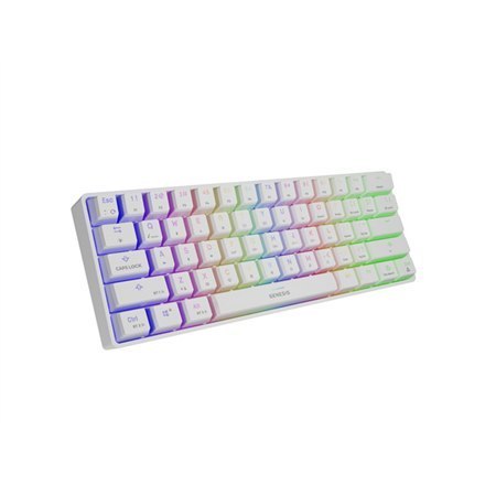 Genesis THOR 660 RGB Gaming keyboard, RGB LED light, US, White, Bluetooth, Wired, Wireless connection, Gateron Red Switch Genesis THOR 660 RGB Gaming keyboard, RGB LED light, US, White, Bluetooth, Wired, Wireless connection, Gateron Red Switch