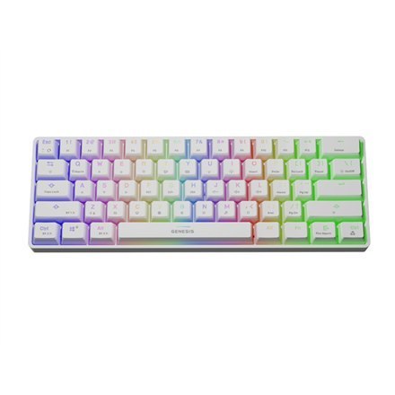 Genesis THOR 660 RGB Gaming keyboard, RGB LED light, US, White, Bluetooth, Wired, Wireless connection, Gateron Red Switch Genesis THOR 660 RGB Gaming keyboard, RGB LED light, US, White, Bluetooth, Wired, Wireless connection, Gateron Red Switch