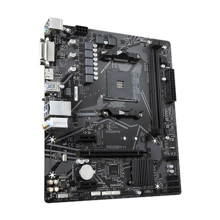 Gigabyte A520M H 1.0 Processor family AMD, Processor socket AM4, DDR4 DIMM, Memory slots 2, Chipset AMD A, Micro ATX Gigabyte A520M H 1.0 Processor family AMD, Processor socket AM4, DDR4 DIMM, Memory slots 2, Chipset AMD A, Micro ATX