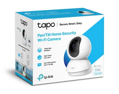 TP-LINK Pan/Tilt Home Security Wi-Fi Camera Tapo C200 4mm/F/2.4, Privacy Mode, Sound and Light Alarm, Motion Detection and Notif