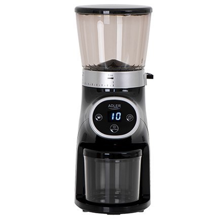 Adler Coffee Grinder AD 4450 Burr 300 W, Coffee beans capacity 300 g, Number of cups 1-10 pc(s), Black Adler Coffee Grinder AD 4450 Burr 300 W, Coffee beans capacity 300 g, Number of cups 1-10 pc(s), Black