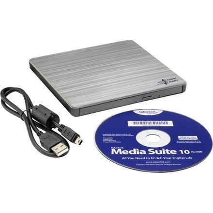 H.L Data Storage Ultra Slim Portable DVD-Writer GP60NS60 Interface USB 2.0, DVD±R/RW, CD read speed 24 x, CD write speed 24 x, S H.L Data Storage Ultra Slim Portable DVD-Writer GP60NS60 Interface USB 2.0, DVD±R/RW, CD read speed 24 x, CD write speed 24 x, S